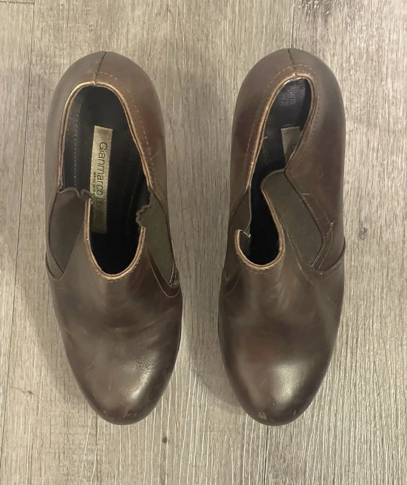 Gianmarco Lorenzi Mujer Cuero Marrón Tacón Alto Botas Plataforma 36.5 Foto 4 de 4