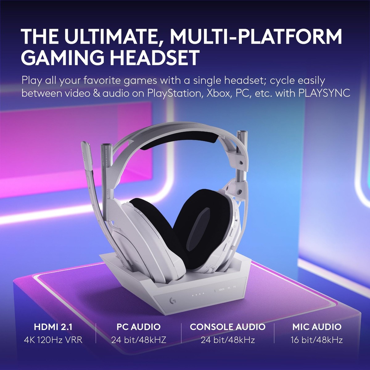Logitech Astro A50 X LIGHTSPEED Wireless Gaming Headset Base White