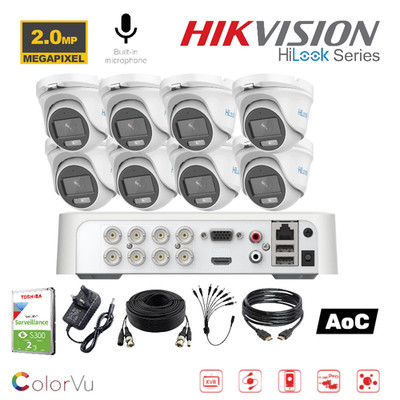 Hikvision HiLook 8CH 2MP Full HD 1080P DVR Colorvu CCTV AHD TVI Remote View HDD