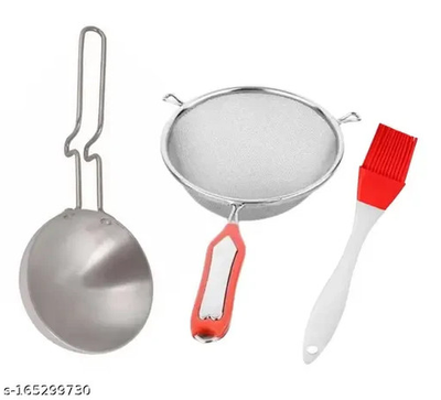 #ad Aluminium Tadka pan Soup Strainer and oil brush kitchenhome appliances code 19 $34.19