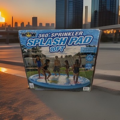 Sprinkler Splash Pad 360 Degree WOW Wading Pool Large 10 Foot Diameter