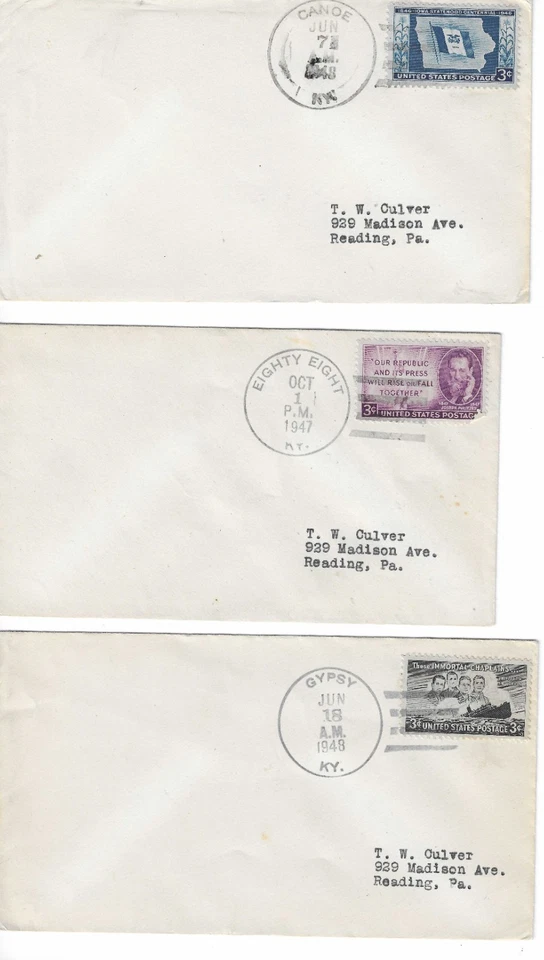 Lot of 12 Kentucky KY DPO Cancellations on Covers - See Description - Image 2 of 4