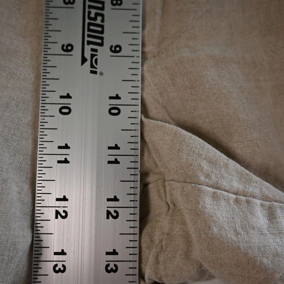 Pantalones de hombre Murano 34x32 beige 100 % lino plisados con puños corte completo Foto 3 de 4