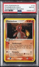 2004 POKEMON EX TEAM ROCKET RETURNS #110 CHARMELEON-HOLO PSA 8