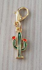 Green Cactus Flower Charm Zipper Decoration Lobster Claw Clasp Keychain