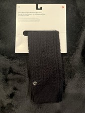 Lululemon Wool-Blend Cable-Knit Leg Warmers Size: S/M Color: Black LW9FWRS   