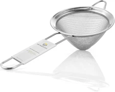 3.3" Fine Mesh Strainer for Kitchen, 304 Stainless Steel Cocktail Sieve Sifters