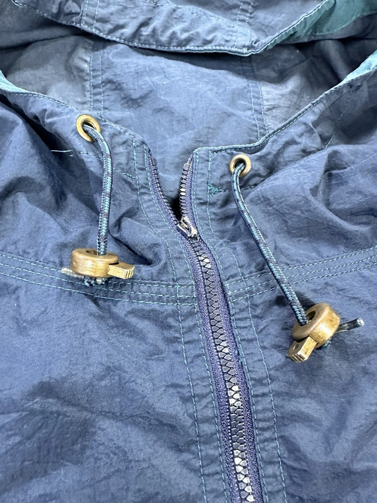 Vintage 90s Gear for Sports Roaring River Hooded Windbreaker Jacket Blue XL - product detail image 4