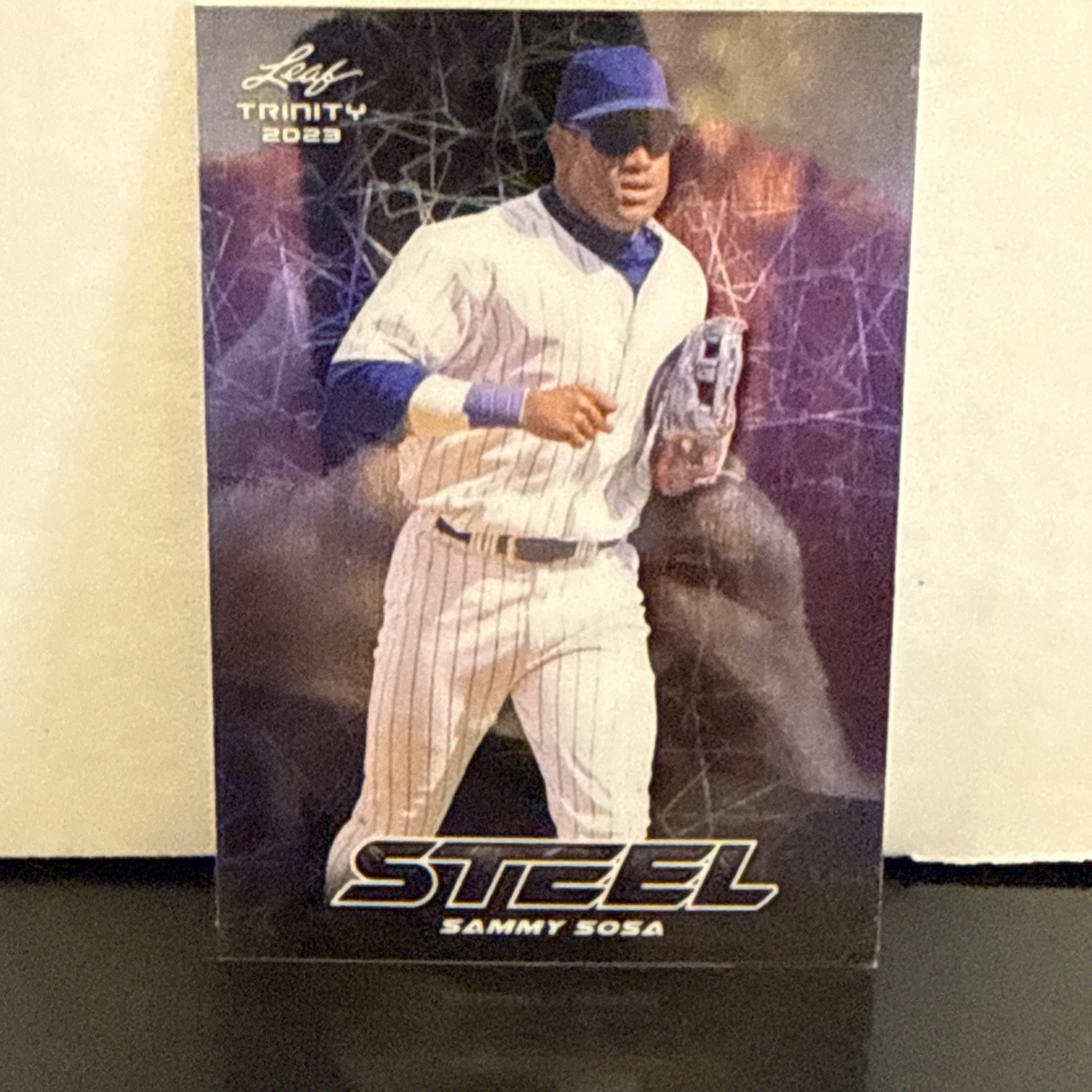 2023 Leaf Trinity Mega Box - Steel Sammy Sosa #S-66 Blue Lazer /99
