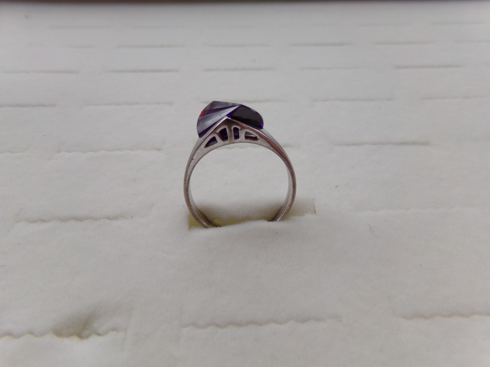 Purple Stone Solid Sterling Silver 925 Ring Size … - image 3