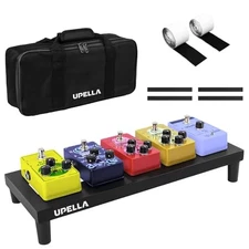 Guitar Pedal Board with Carry Bag Hook Loop, Aluminum Alloy Lightweight Effect 