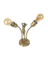 Massive Tischleuchte Messing Handarbeit In Bronze Hell Donne Tischlampe