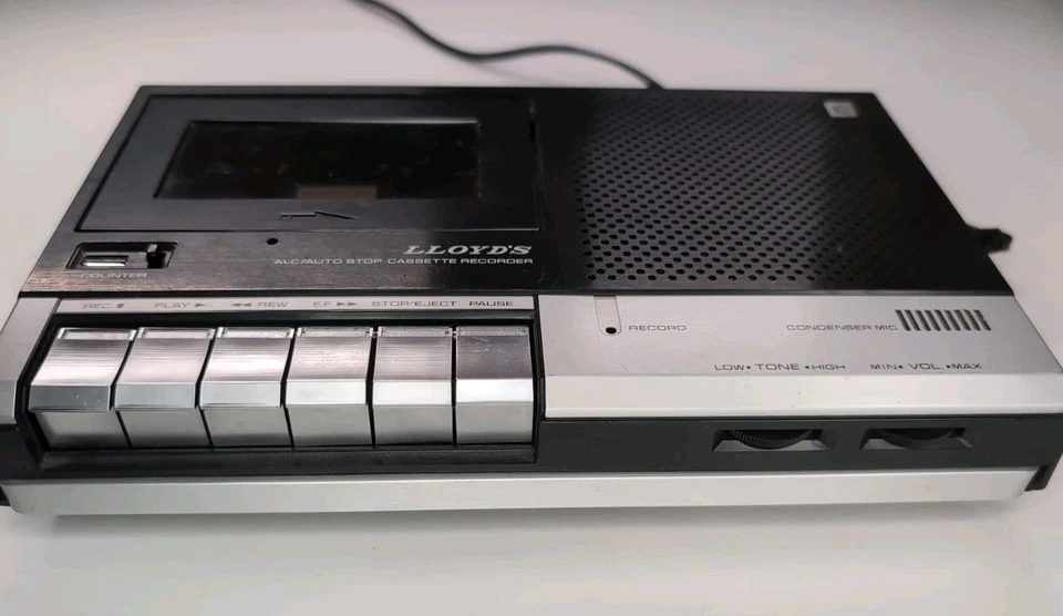 Lloyd's винтажный кассетный рекордер серии V126 с ножной педалью и микрофоном плагин/аккумулятор - Изображение 4 из 4