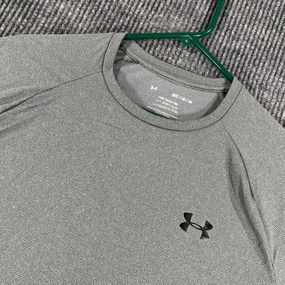 Under Armour Tech Tee Mens Medium Gray Short Sleeve Loose Fit Training Athletic