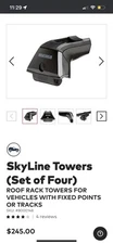 Yakima 8000148 Skyline Towers for Roof Rack System for Vehicles set of 4, Black