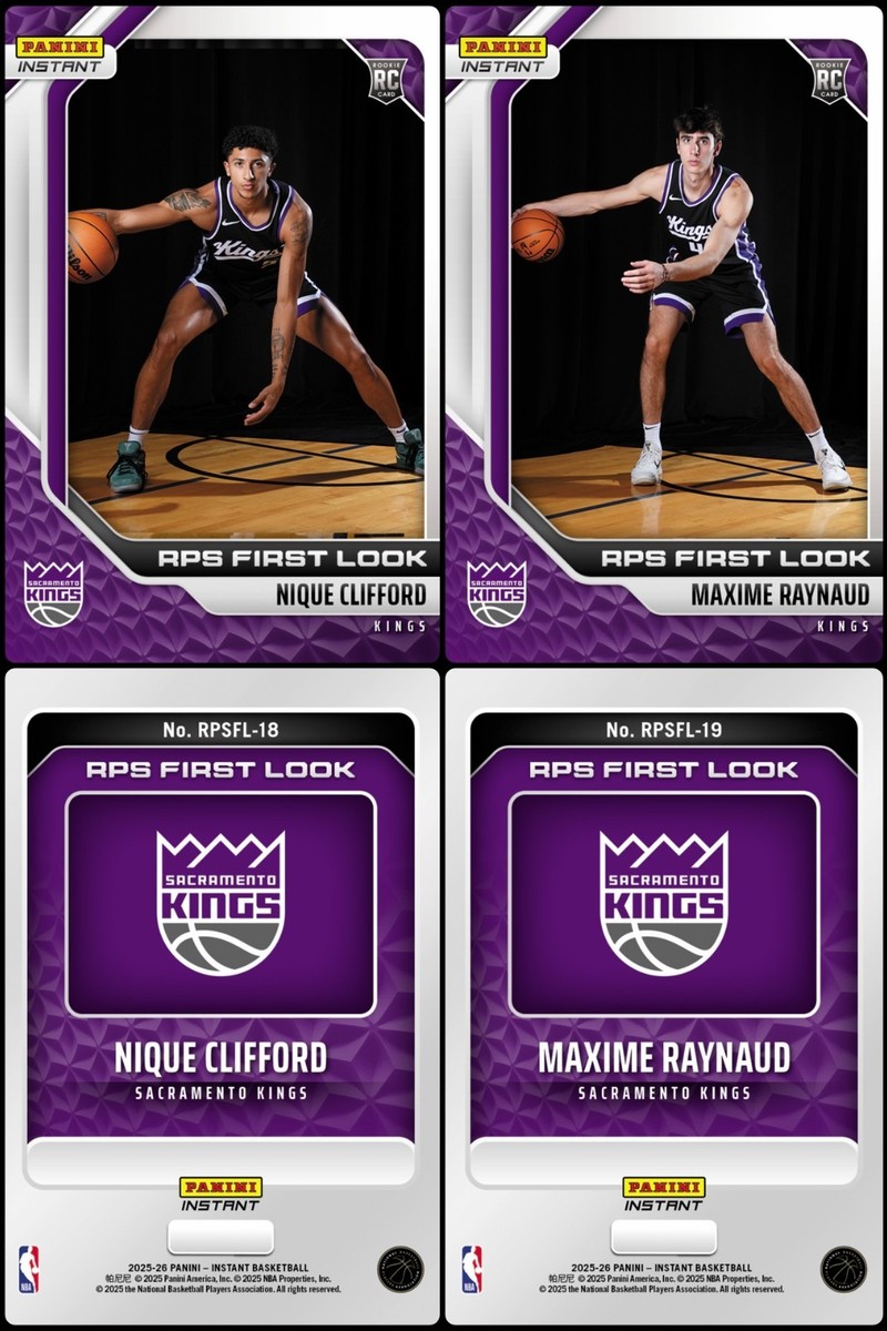 2) 2025-26 Panini Instant Nique Clifford/Maxime Raynaud RPS FIRST