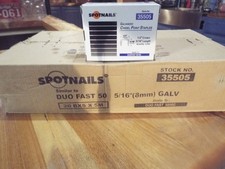 100K SPOTNAILS 35505 chisel point staples 1/2 crown 5/16 length  DUOFAST 5010C