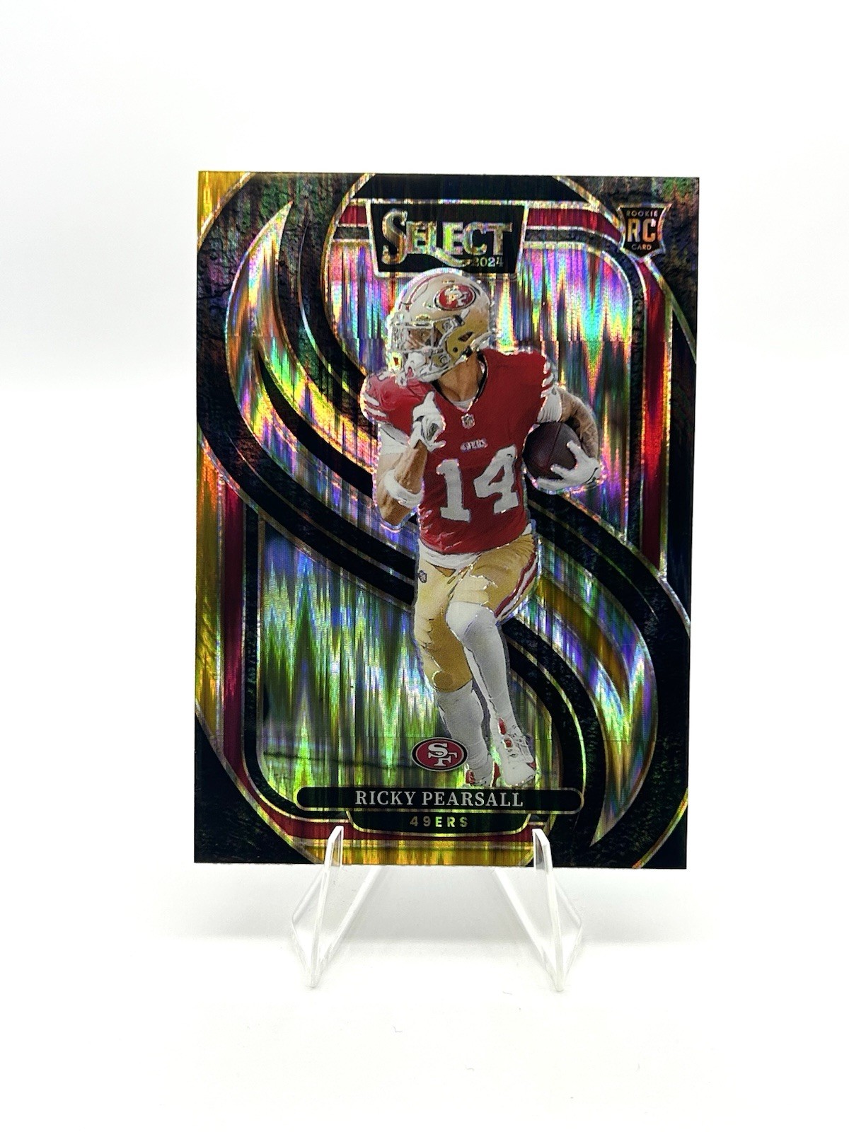 2024 Panini Select Ricky Pearsall Premier Level Black & Gold Shock Prizm RC #173