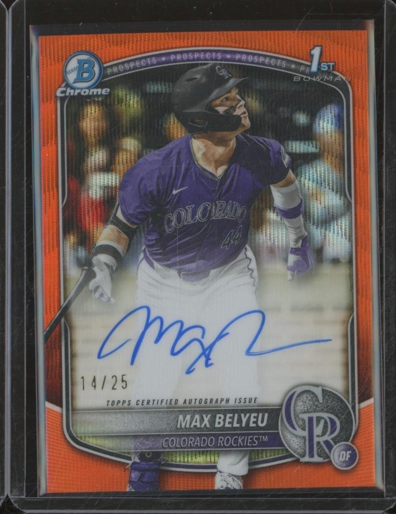 2025 Bowman Draft Chrome MAX BELYEU RC 1st Auto Orange Wave Refractor /25 JA513