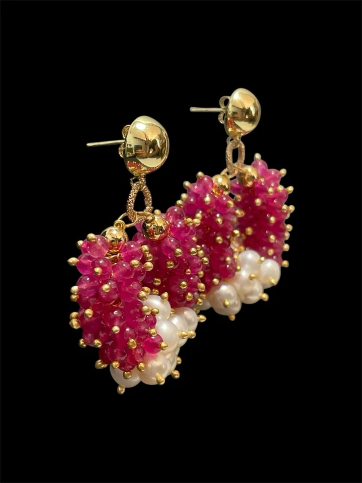 Orecchini Artigianali Con Perle Naturali - Immagine 2 di 4