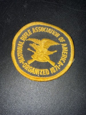 NRA National Rifle Association of America Patch 3'' Black and Gold Embroidered