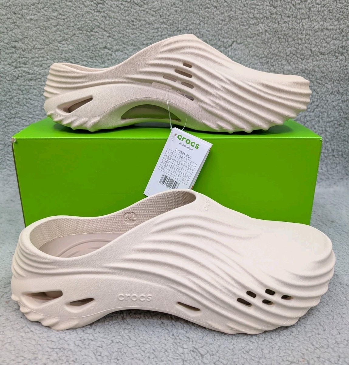 Crocs Echo Wave Clogs Mens Sz 11 Almond Tint Beige Brown Slip On Shoes‎ Crocs Echo Wave Clogs Mens Sz 11 Almond Tint Beige Brown  main image 3