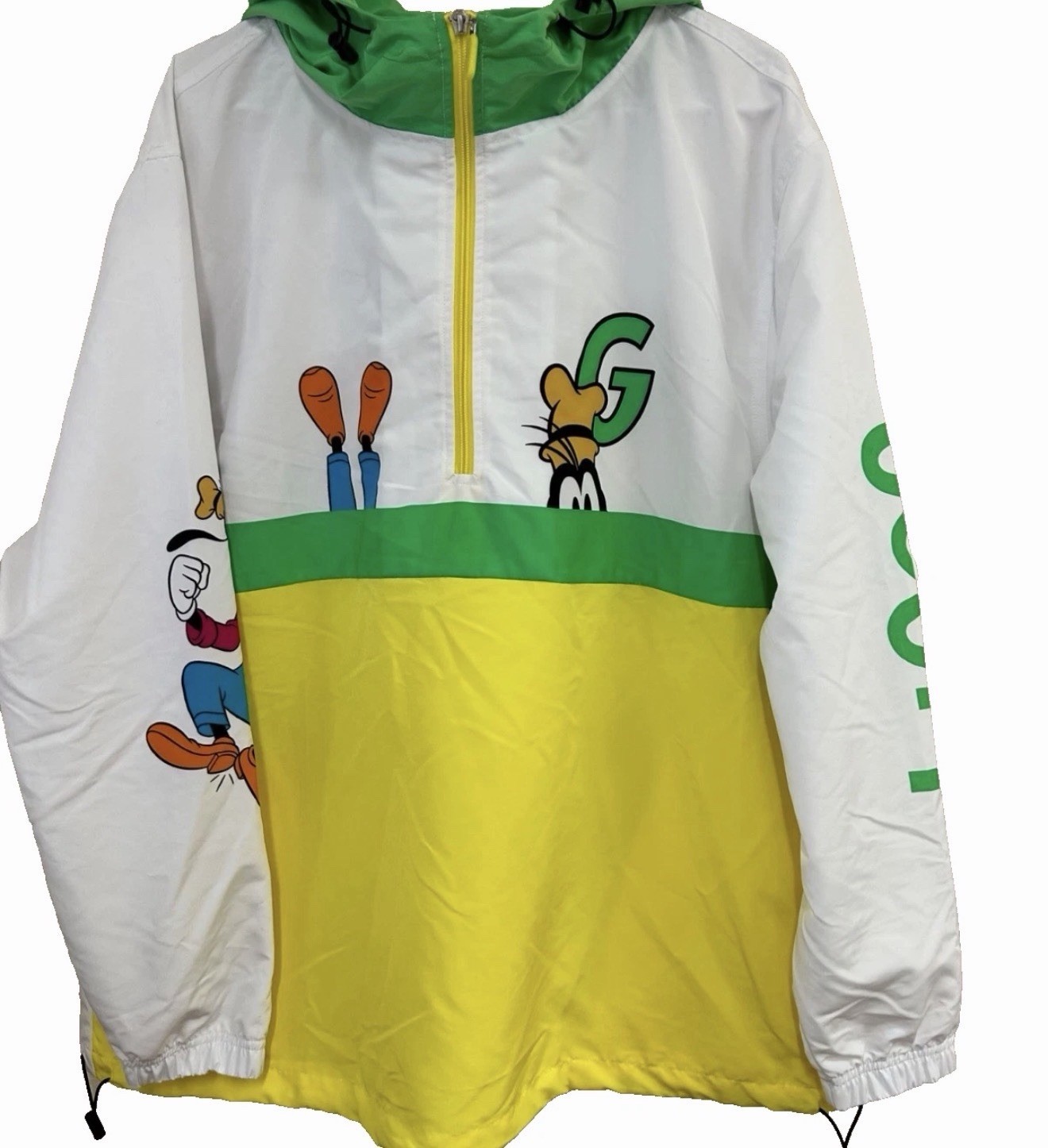 Chaqueta Cortavientos Personaje Goofy Disney Verde/Amarillo/Blanco Adulto Talla S Poli