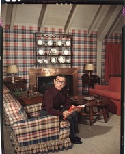 Eddie Cantor Vivid Color Original 4x5 Transparency Rare 1940's Home Photo Shoot