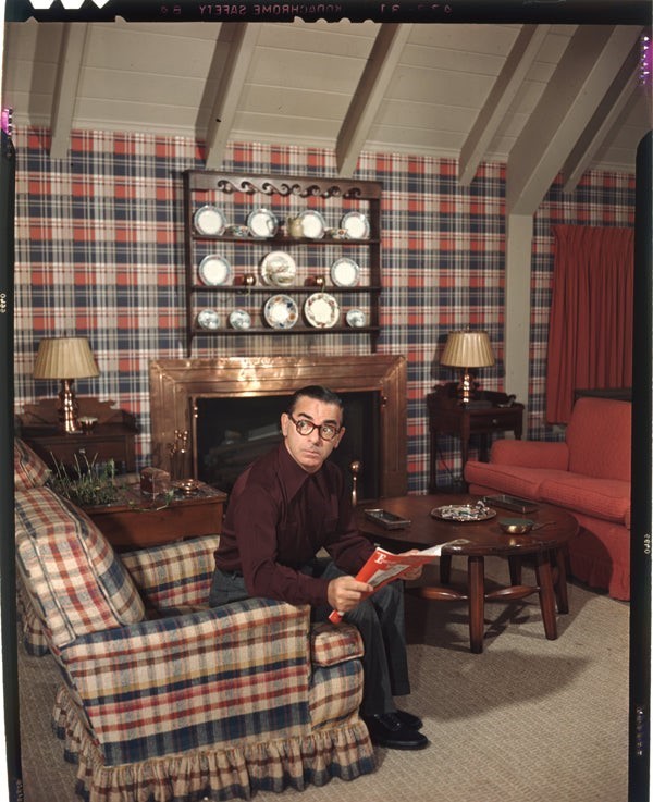 Eddie Cantor Vivid Color Original 4x5 Transparency Rare 1940's Home Photo Shoot 