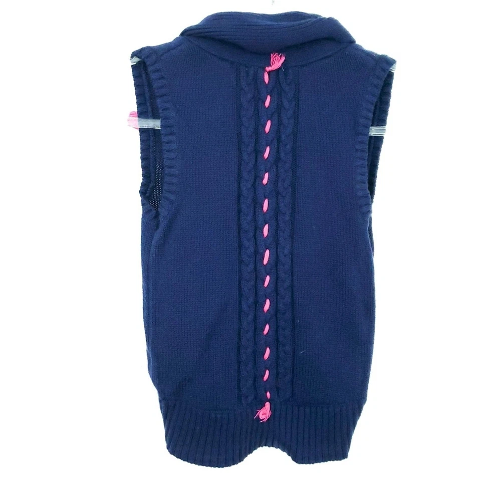 Cárdigan Suéter Deux Par Deux Niñas Rosa Azul Marino Talla 10 Niñas Mezcla Angora Foto 3 de 4