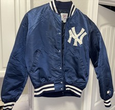 Vintage NY Yankees Authentic Diamond Collection Starter Satin Bomber Jacket Sz L