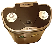 Ninestars Touchless Motion Sensor 18.5 Gal Trash and Recycle Kitchen Basket Can 