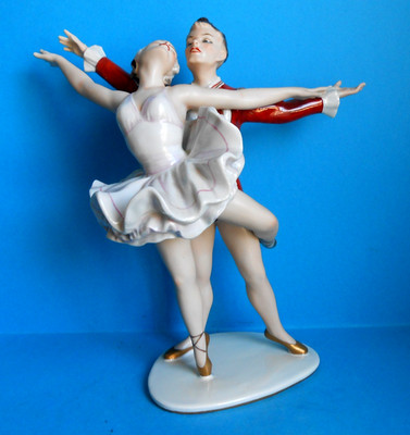 Wallendorf ~ Ballerina tanzendes Paar Figur ~ feinstes deutsches Porzellan
