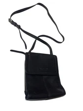 American Leather Co. Black Crossbody Bag With Adjustable Strap & Multiple Compar