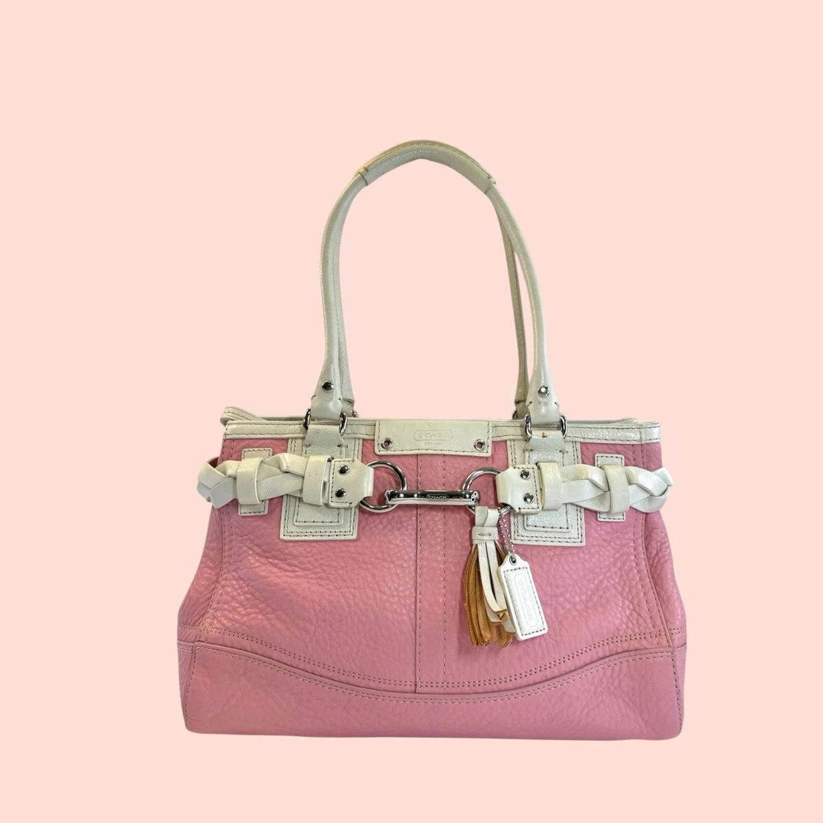 バッグ COACH Tote Bag Pink leather tassel y2k Coach Pink Colorful Bags & Handbags for Women for sale | eBay