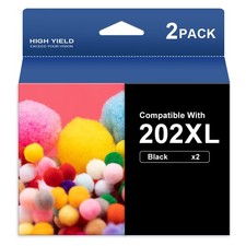 2PK For Epson 202XL BK Ink Cartridges for Workforce WF-2860 Expression XP-5100