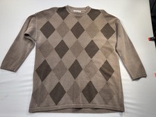United Colors of Benetton Lambswool Sweater Size S Made In Italy Brown