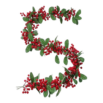 2 Pack 5.9Ft Artificial Red Berry Christmas Garlands for Festive Decor