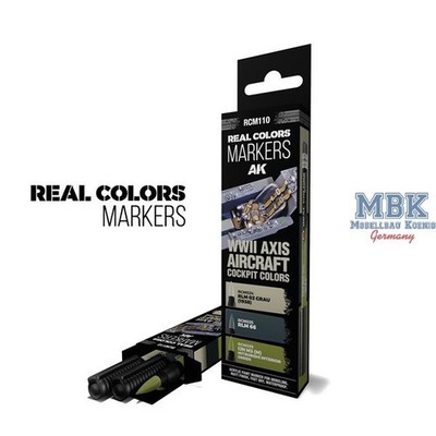 AK Interactive S.L. AK-RCM110 REAL COLORS MARKERS SET: WWII Axis Cockpit Colors