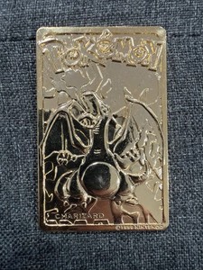 pokemon 23k gold plated trading card charizard Pokemon 23k Gold Plated Trading Card Charizard