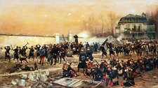 The Defense of Champigny Painting by Edouard Detaille Art Reproduction