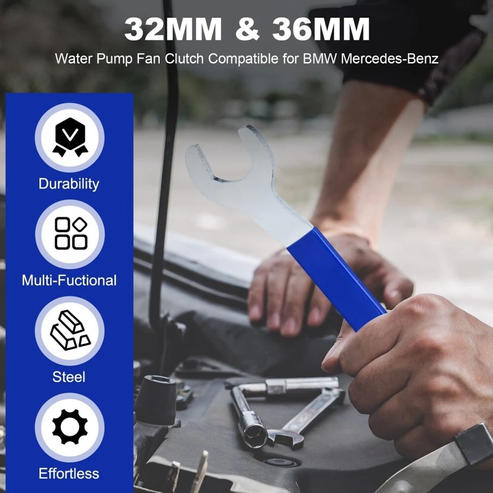 3PCS Fan Clutch Nut Wrench 32mm&36mm Clutch Holder Removal Tool For bmw - Image 3 of 4