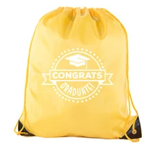 Senior Graduation Drawstring Backpacks Party Cinch Bags - Congrats Graduate