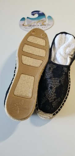 Mandalay Bay Women's Black Slip-on Espadrille Slippers Size 9 - Picture 5 of 6