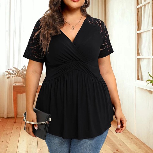 3XL4XL Plus Size Short Sleeve Women Tops 2025 Oversize Sim T-Shirts Tees - 第 28/28 張圖片
