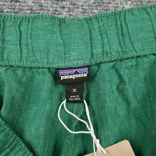 NEW Patagonia Shorts Women XL Extra Large Green Garden Island Chino Pull On Hemp - Picture 11 of 17