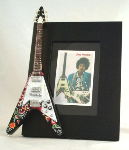 JIMI HENDRIX Flying Vee  Miniature Guitar Frame