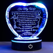Gifts for Wife with Colorful LED Base I Love You Gifts for Her from Husband Best