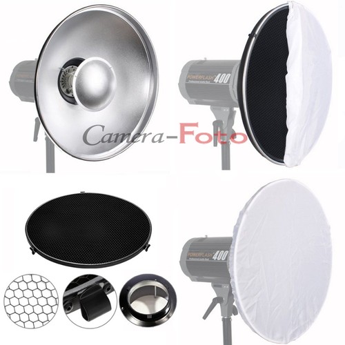 Studio Beauty Dish 42cm Bowens S type with Honeycomb and White Diffuser Softbox