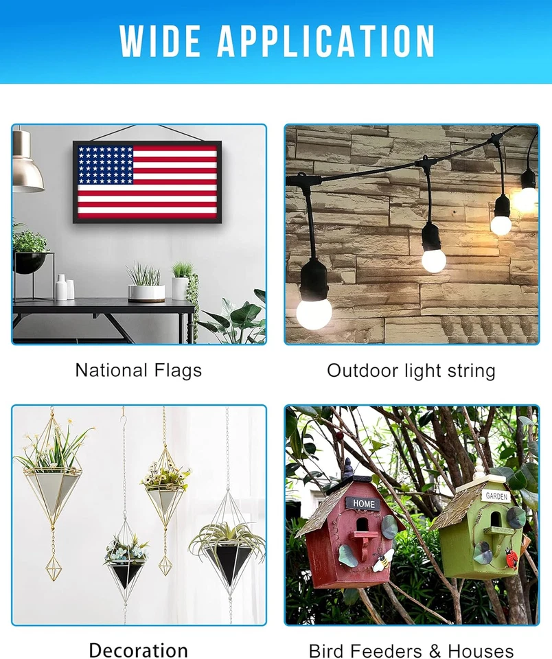 Paquete de 30 ganchos de luz de cadena ganchos de tornillo de techo para colgar decoraciones Foto 3 de 4